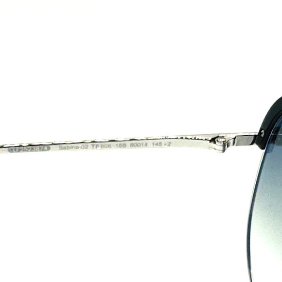 NEW TOM FORD SABINE-02 TF606 18B ShinyRhodium/GradientSmoke W/Silver Mirror 60mm - Picture 6 of 8